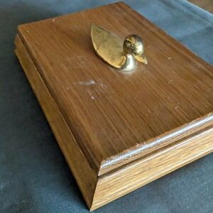 Elegant Brass Duck Wooden Box